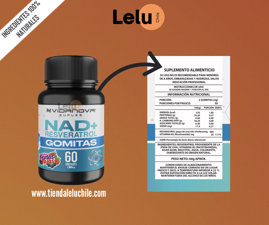 GOMITAS NAD+RESVERATROL 1000mg
